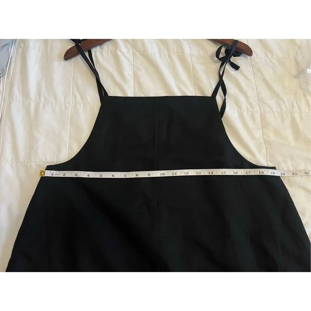 COS Black Tie-Shoulder Linen Blend Romper